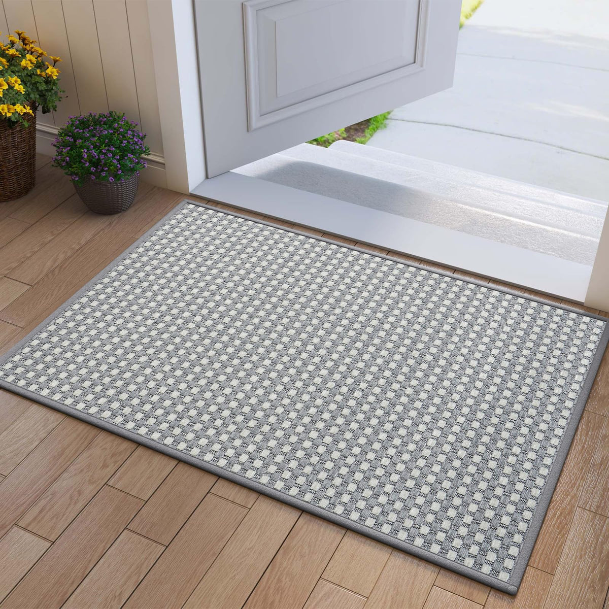 Door Mat Indoor Entrance Front Entry Mats,17''x30'',Brown