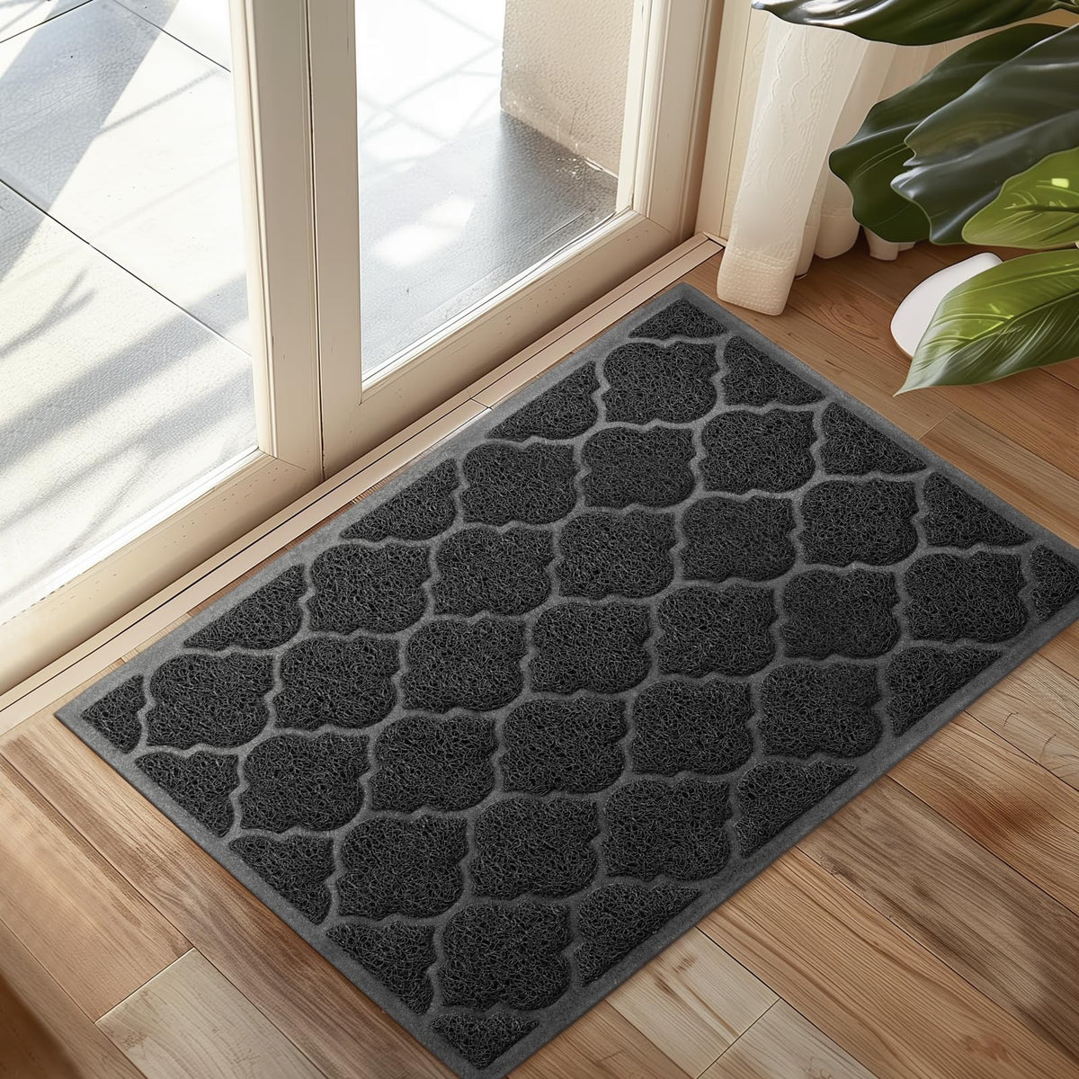 Cosyearn Door Mat, 46x35, Black, Indoor Outdoor Front Entryway Doormat