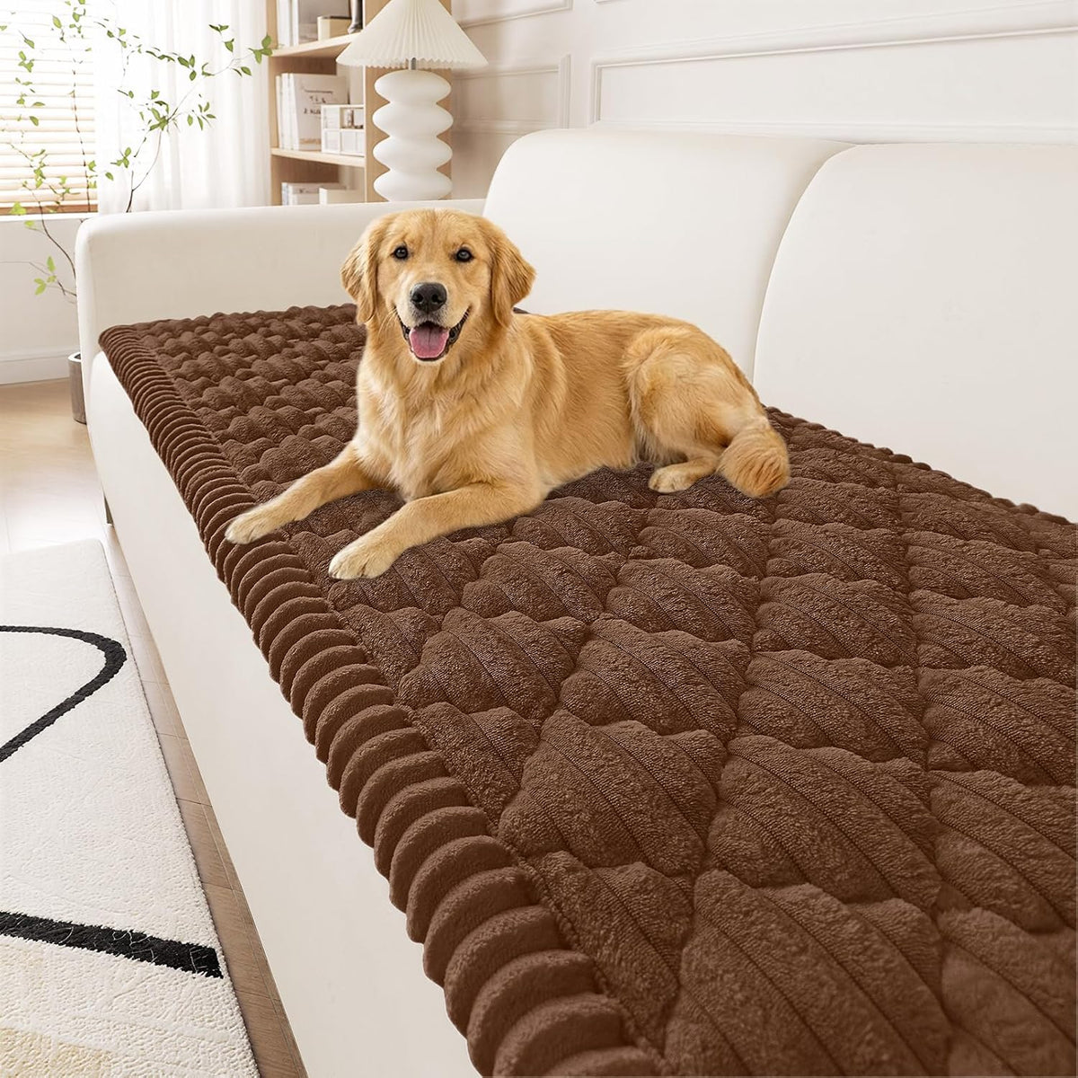 Smiry Couch Cover for Dogs Washable, Non Slip Fuzzy Pet Sofa Protector