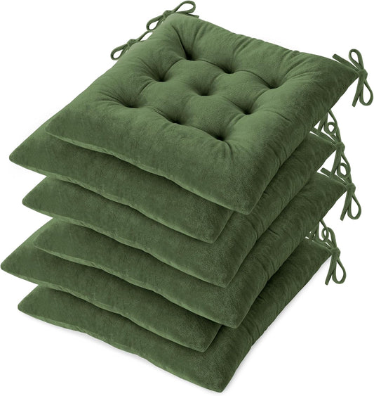 OVOV Kitchen Chair Cushions Set of 6 for Dining Room 15.5"x15.5" Green