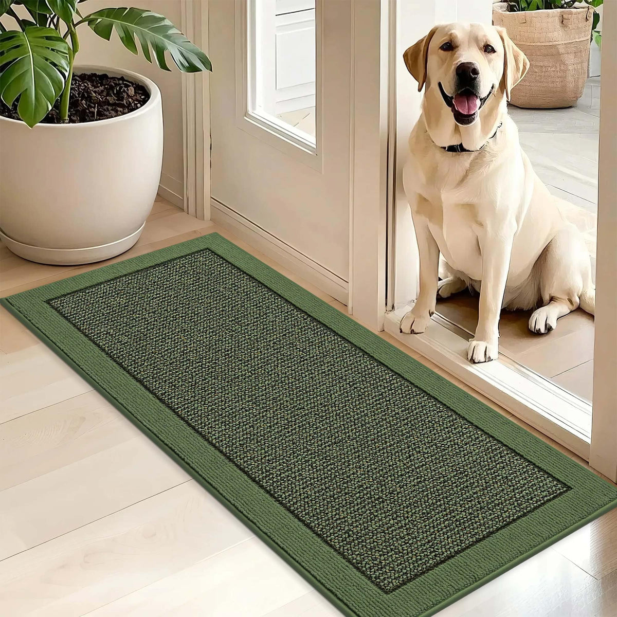 BEQHAUSE Indoor Door Mat 20" x 32", Dirt Trapper Door Mats, Taupe