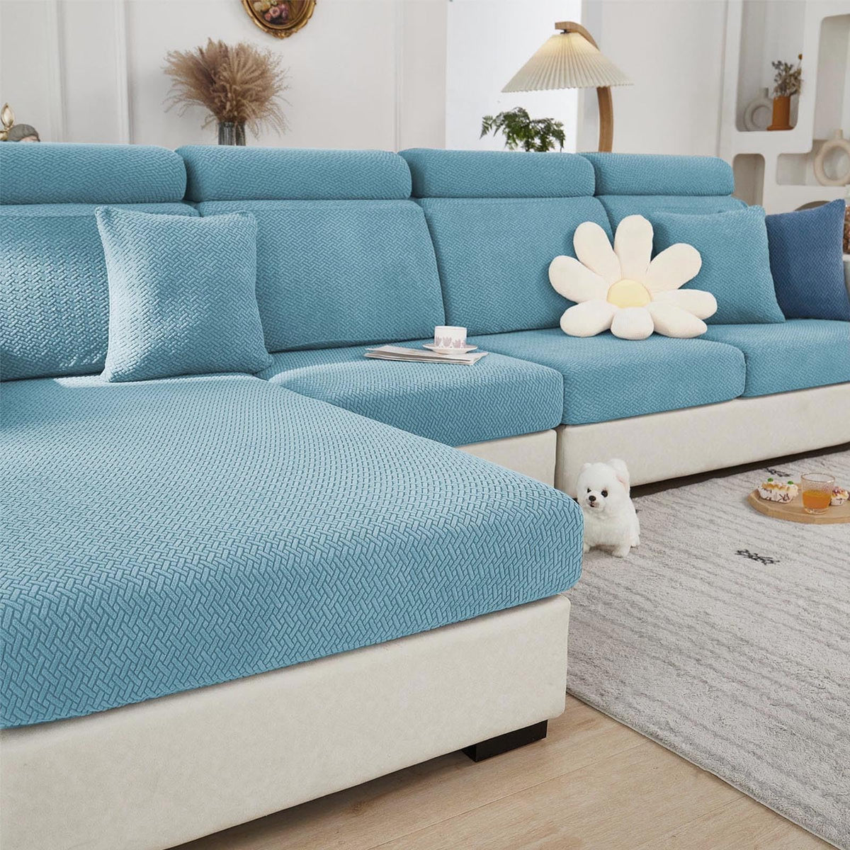 Couch Cushion Covers Sofa Covers Couch Covers for Sofa Pet Friendly Universal Sofa Covers Washable Stretch Slipcovers for Sectional Sofa (Texture Gray,Large Single Seat Cover)