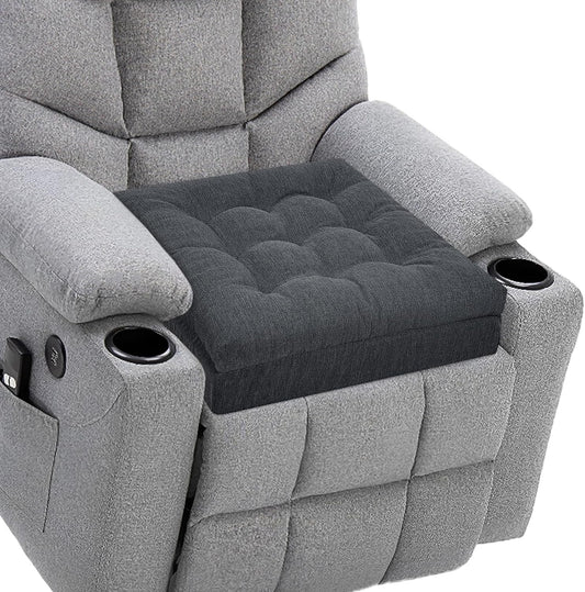 Recliner Cushions for Elderly, 20x20x5 Inch Thick Chair Cushion Patent Design Soft Tufted Dual Layer Booster Seat Cushions for Seniors Recliner Risers Gray 1P
