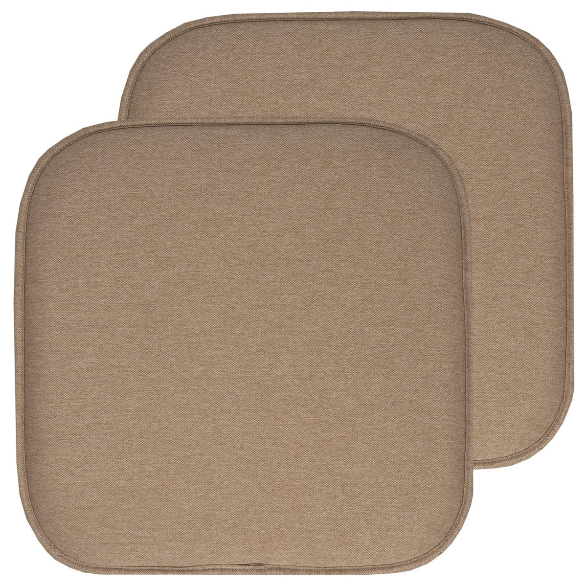 Sweet Home Collection Chair Cushion Memory Foam Pads Honeycomb Pattern Slip Non Skid Rubber Back Rounded Square 16" x 16" Seat Cover, 4 Pack, Alexis Chocolate