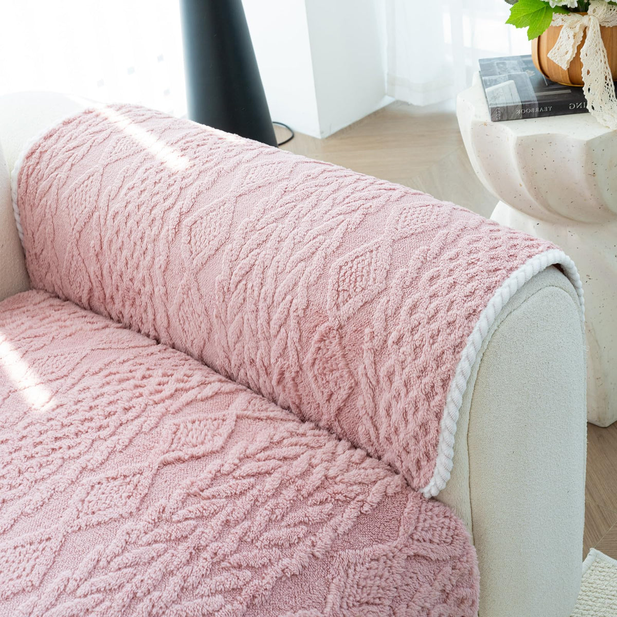 Funny Fuzzy Pet Couch Covers for 2 Seats, White, 1PC, 35.4"x47"