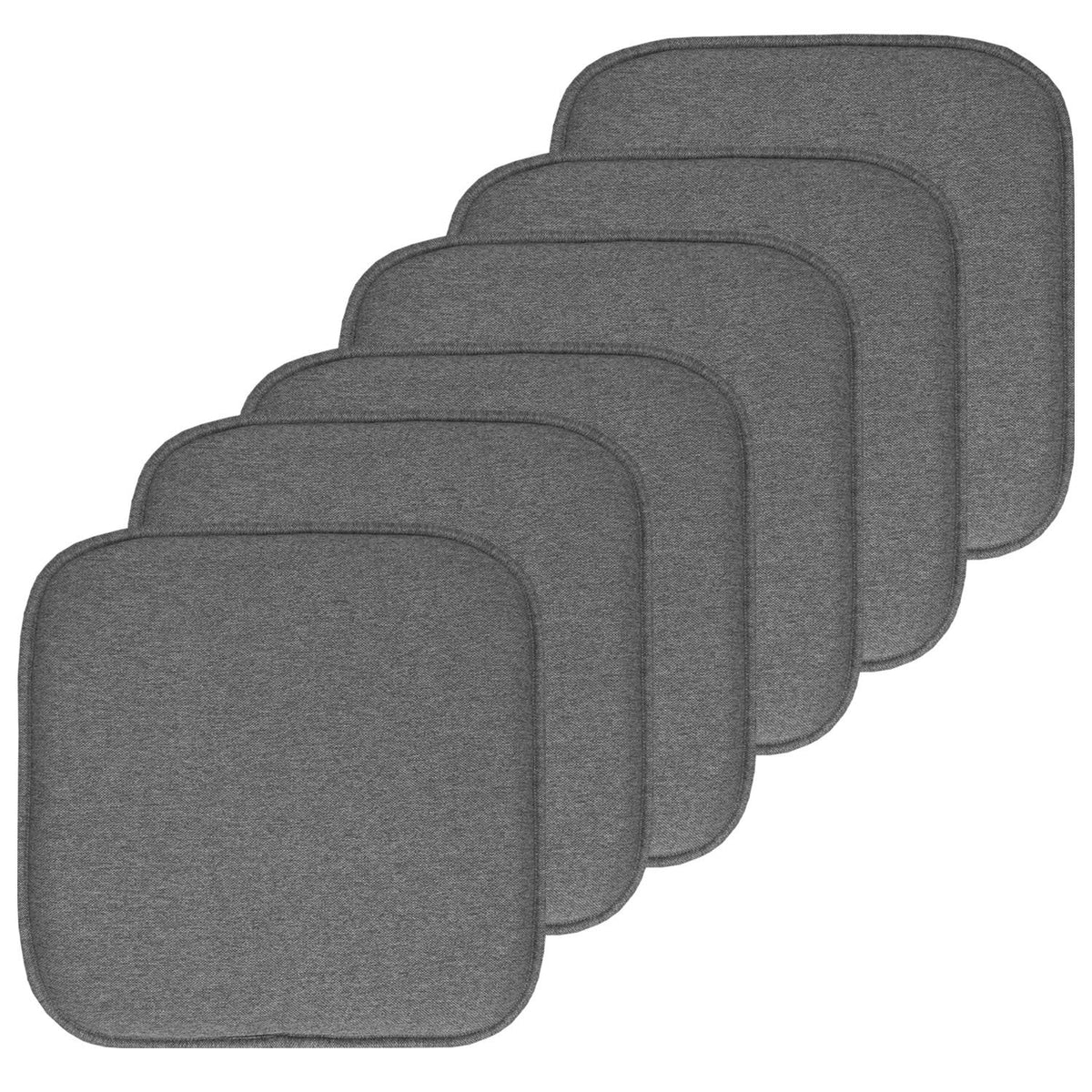 Sweet Home Collection Chair Cushion Memory Foam Pads Honeycomb Pattern Slip Non Skid Rubber Back Rounded Square 16" x 16" Seat Cover, 4 Pack, Alexis Chocolate