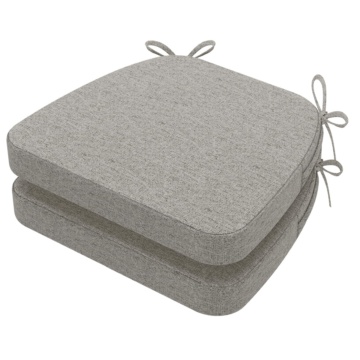AAAAAcessories D-Shaped Chair Cushions, 2" Thick Dining Chair Pads with Ties and Removable, Machine-Washable Cover, 17" x 16", Set of 4, Oatmeal Beige