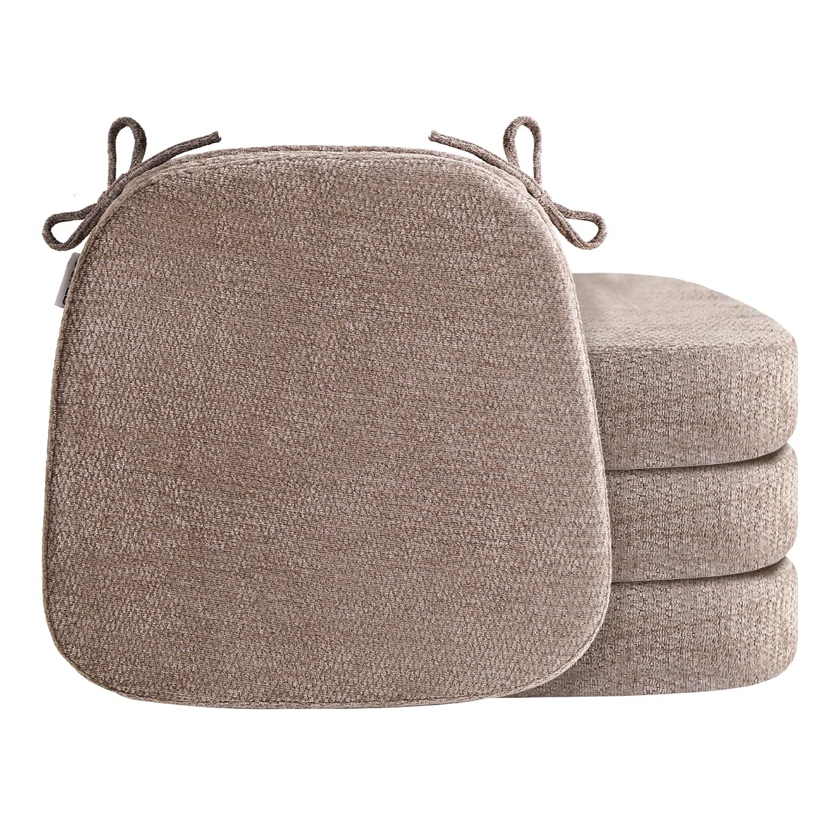 Chair Cushions for Dining Chairs, Washable Chair Pads, Gray, 4 Pack