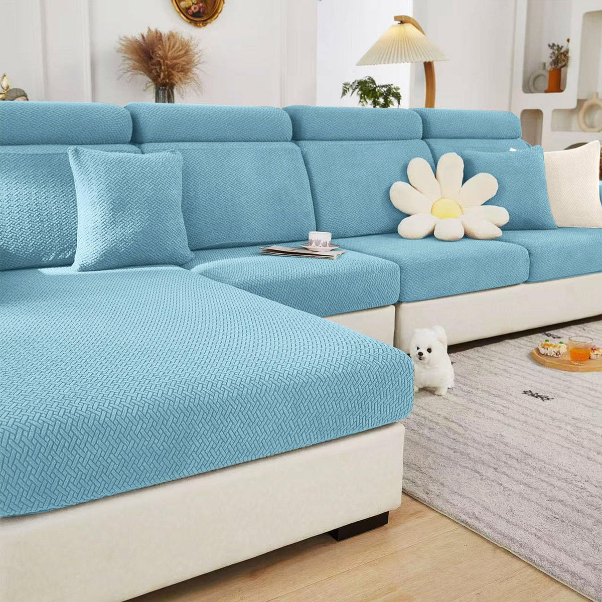 Couch Cushion Covers Sofa Covers Couch Covers for Sofa Pet Friendly Universal Sofa Covers Washable Stretch Slipcovers for Sectional Sofa (Texture Gray,Large Single Seat Cover)