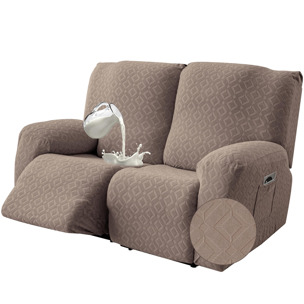 Gennia Waterproof Recliner Sofa Cover,3 Seat Couch Cover,Dark Gray