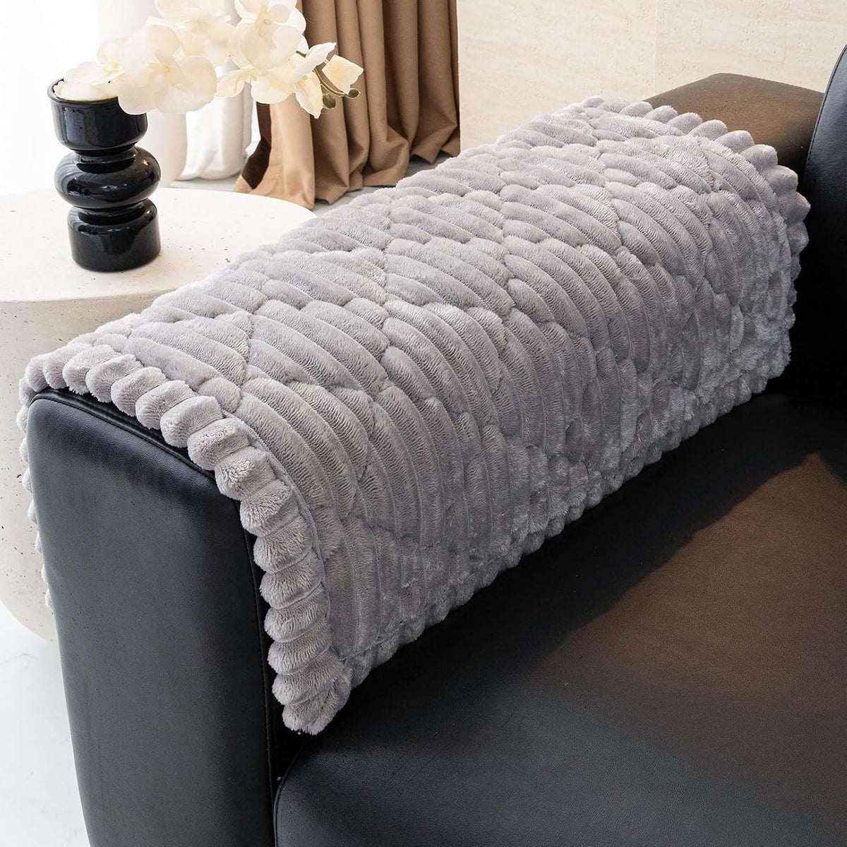 Plush Couch Cover for Pet,Dog Couch Cover for Sofa,Light Gray