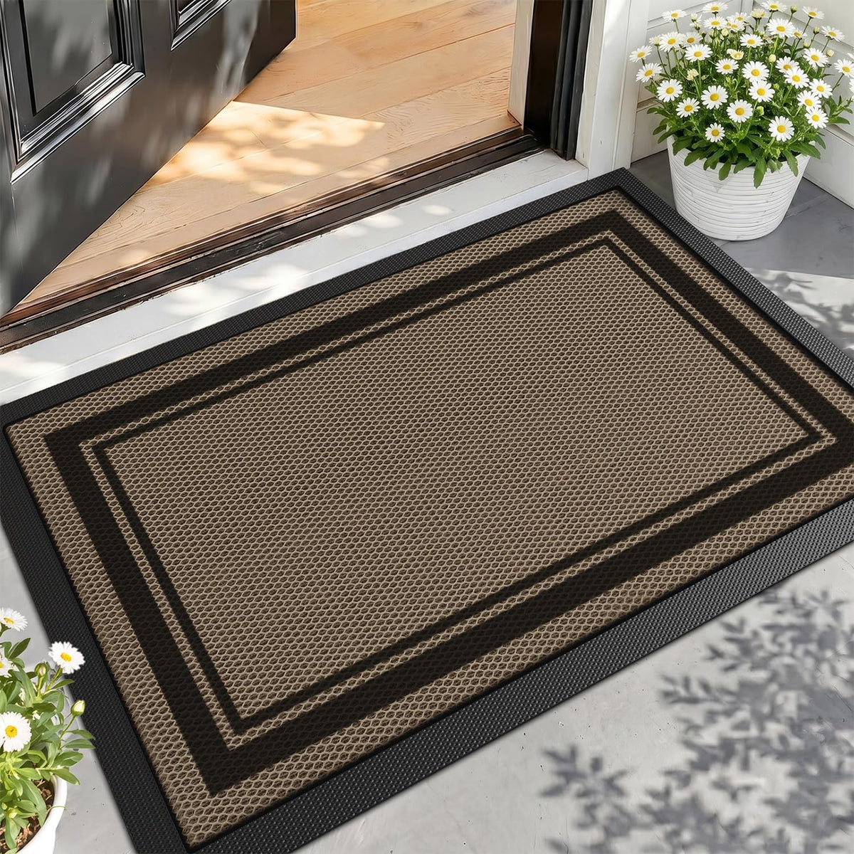 LUMI Outside Welcome Door Mat 24x36, Non-Slip Durable Rubber Easy Clean