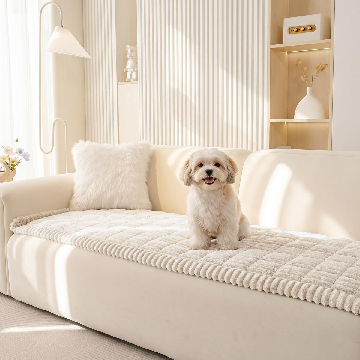 MEETSKY Couch Cover for Dogs, Washable Sofa Covers for 3 Cushion Couch