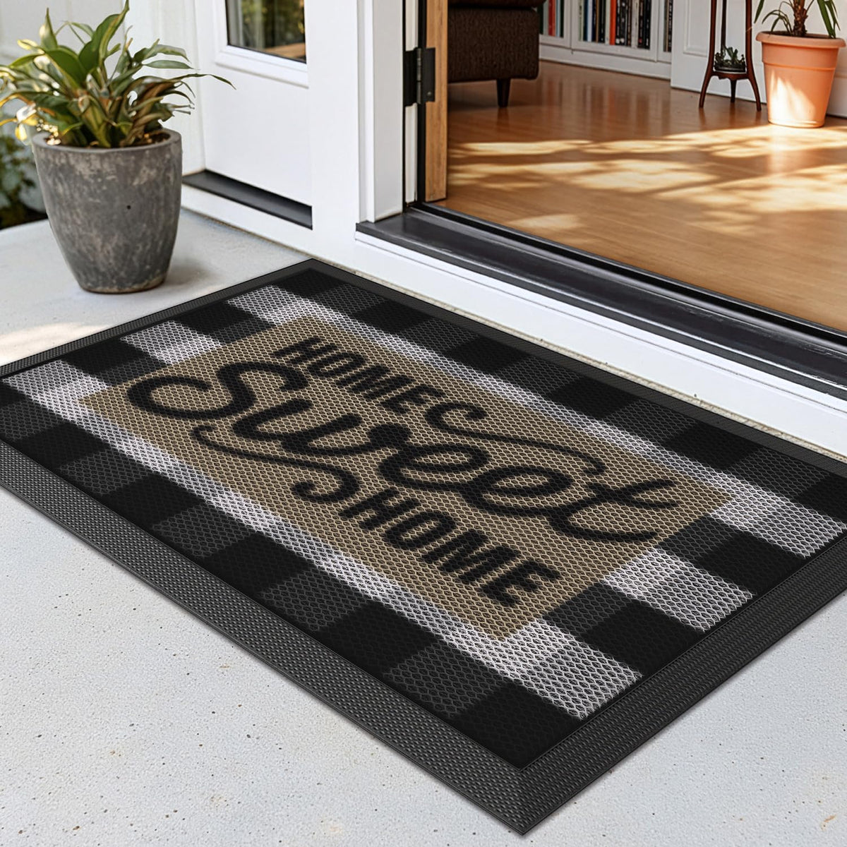 LUMI Outside Welcome Door Mat 24x36, Non-Slip Durable Rubber Easy Clean