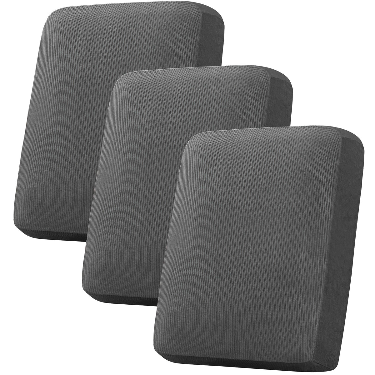 H.VERSAILTEX Velvet Stretch Couch Cushion Cover Plush Cushion Slipcover for Chair Loveseat Sofa Cushion Furniture Protector Seat Cushion Sofa Cover (2 Piece Large Sofa Cushion Covers, Ivory)