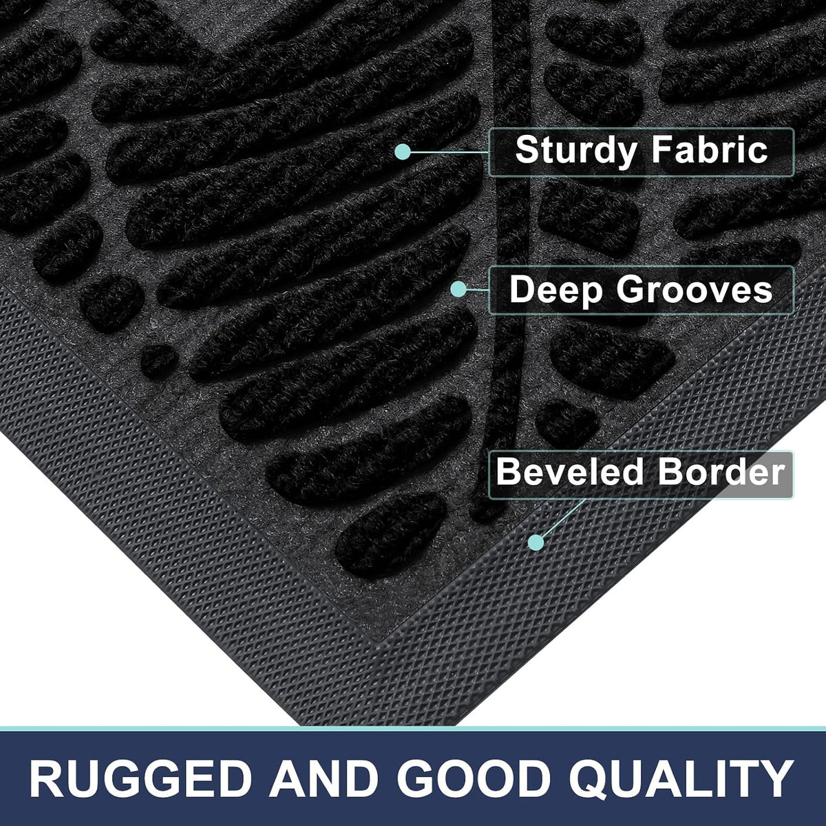 Smiry Welcome Front Door Mat for Outdoor Indoor 29.5x17, All-Season Doormat