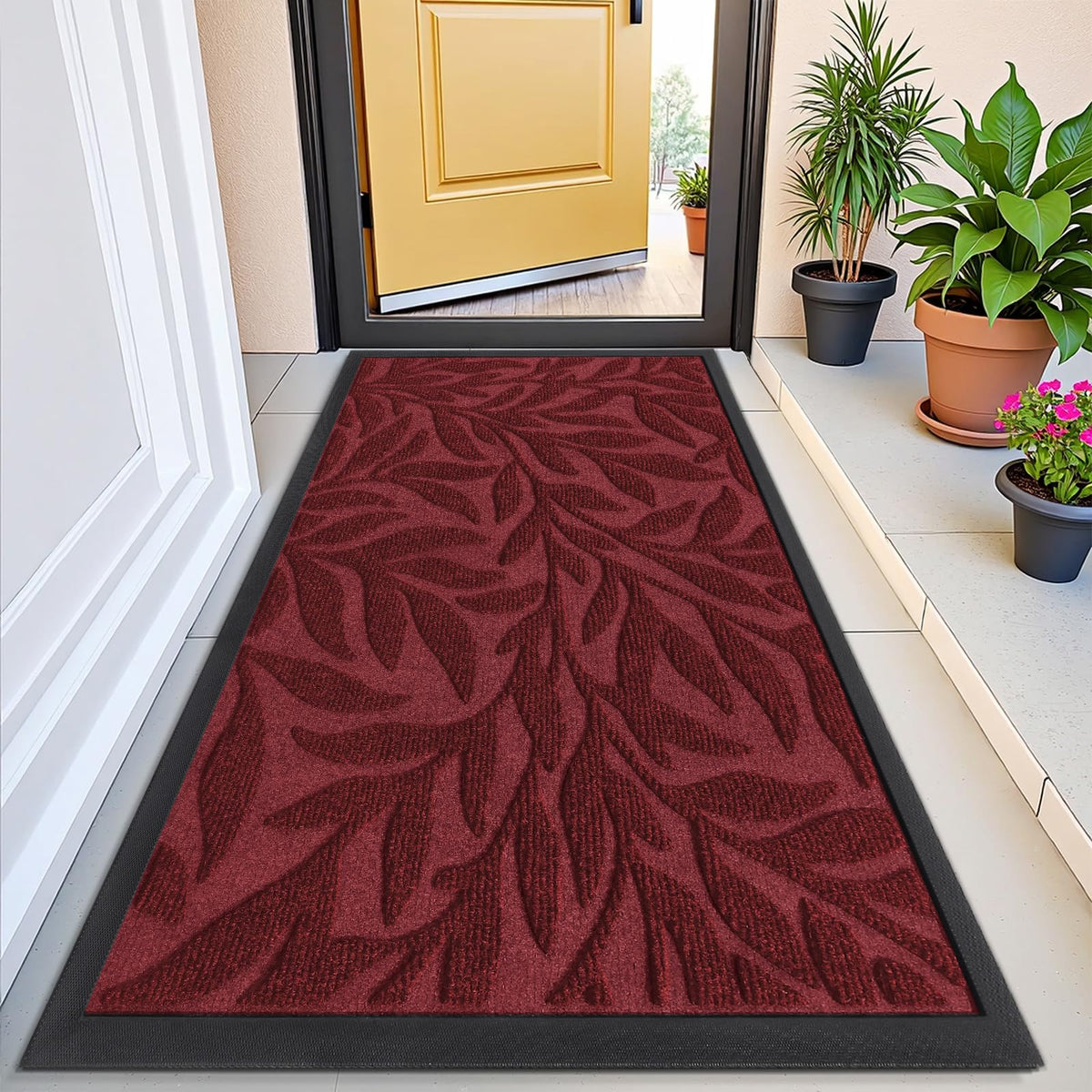 Smiry Welcome Front Door Mat for Outdoor Indoor 29.5x17, All-Season Doormat