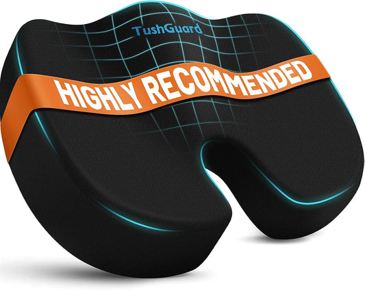 TushGuard Seat Cushion for Office Chair, Memory Foam Chair Cushion, Black