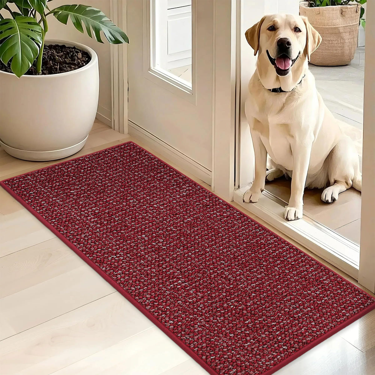 BEQHAUSE Dirt Trapper Door Mat 24" x 36", Non-Slip Washable Doormats, Beige