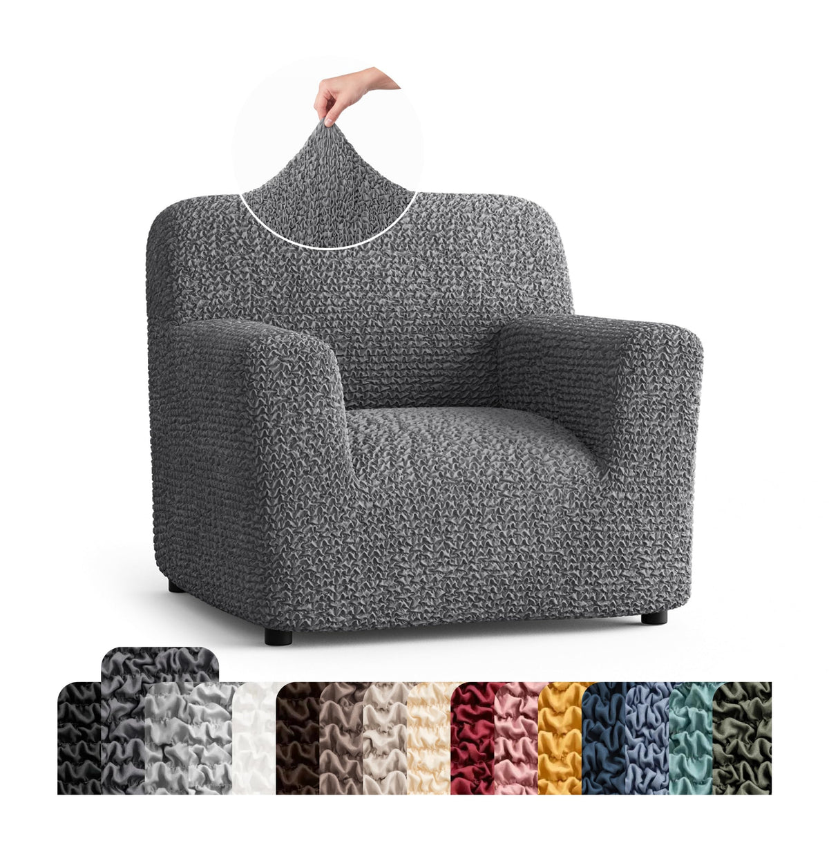 Premium Stretch Couch Covers for Sofa - Sofa Chair Cover Washable, Dogs & Pets Friendly - Elastic Polyester Loveseat Slipcovers - Non-Slip Love Seat Couch Covers - Soft Taupe (86"-120" Wide)