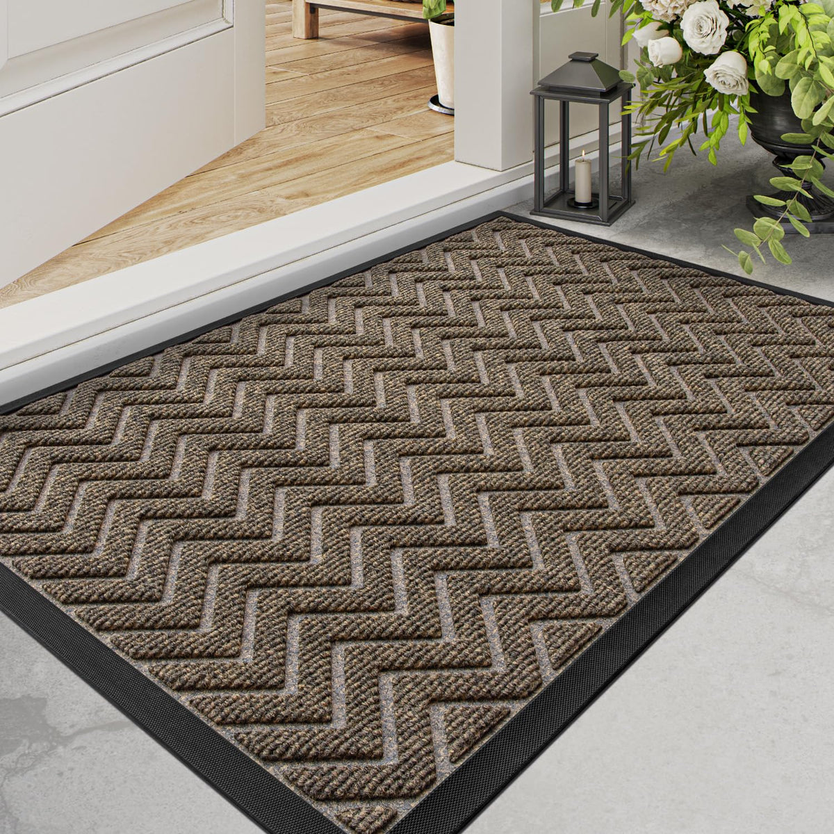 DEXI Front Door Mat Outside Entrance 24x36 Welcome Rubber Entry Doormat