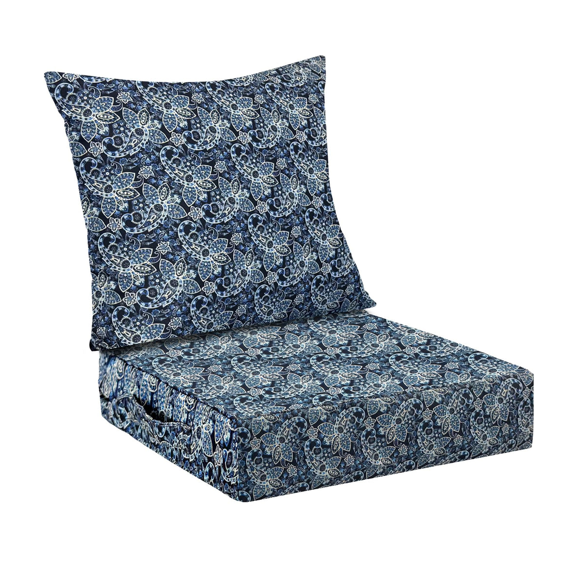 IPYNBAP Outdoor Cushions for Patio Furniture,Outdoor Seat Cushion Set 24 x 24 x 5.75 Inch,Waterproof & Fade Resistant Outdoor Chair Cushions,Deep Patio Chair Cushion with Removable Cover,Navy Blue