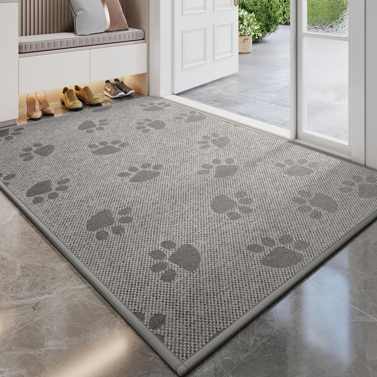 YDKGL Front Door Mat Indoor Entrance Non Slip Entry Doormat Gray 17"x30"