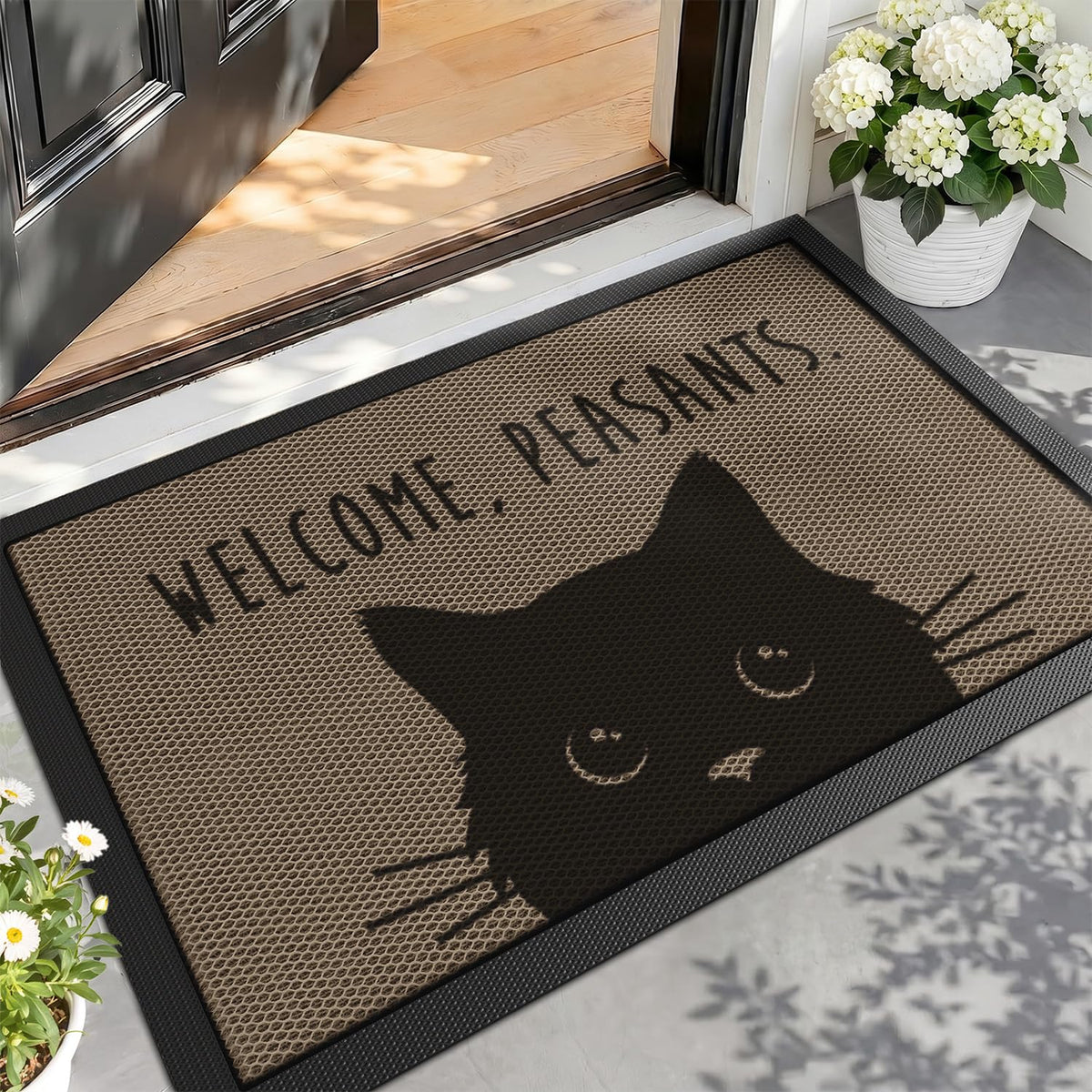 LUMI Outside Welcome Door Mat 24x36, Non-Slip Durable Rubber Easy Clean