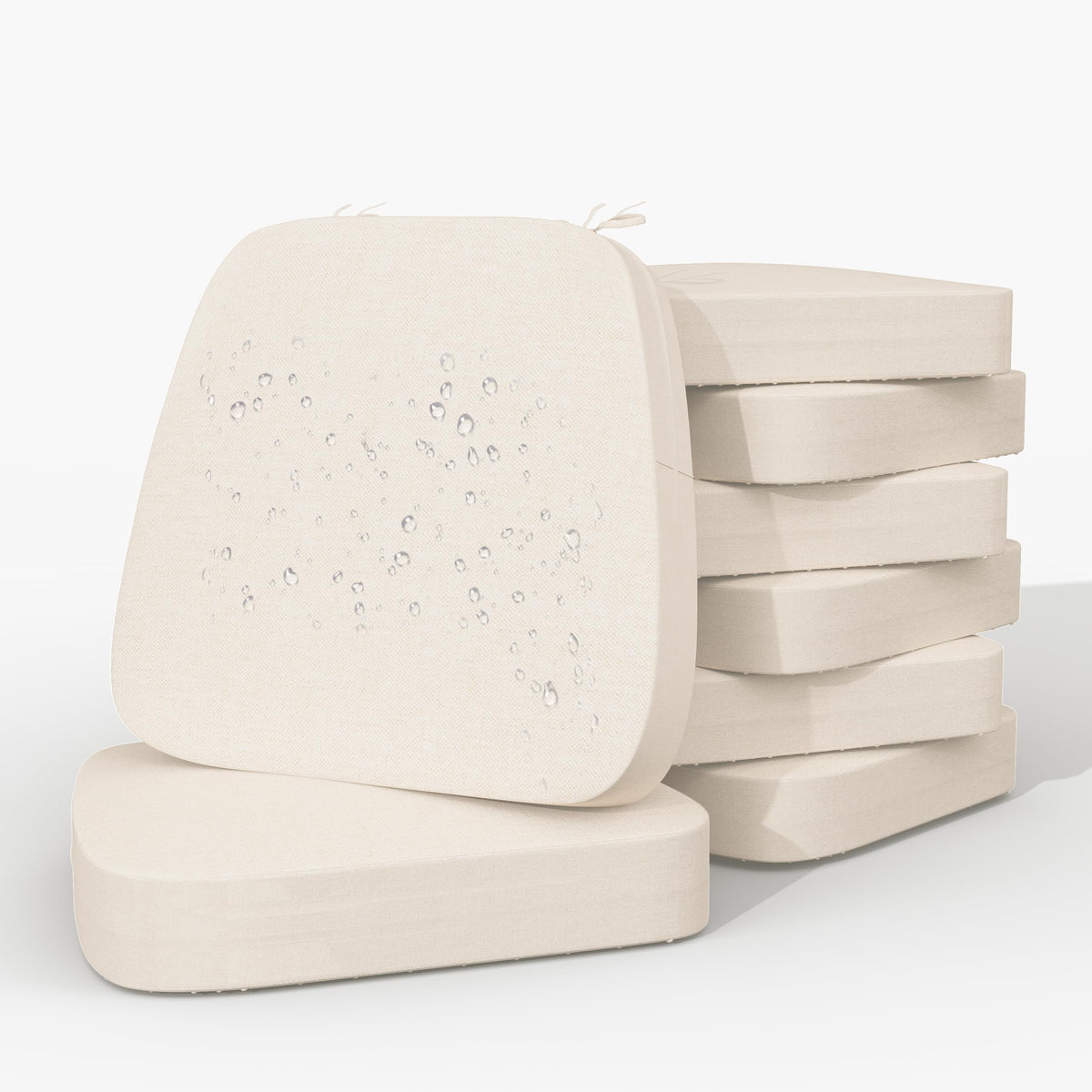 17'' x 16'' x 2.5"Thick Chair Cushions for Dining Chairs, 6 Pack WaterProof Easy Clean Kitchen Chair Pads with Ties and Non-Slip Backing - 30D High Elastic Foam Soft Kitchen Chair Cushions