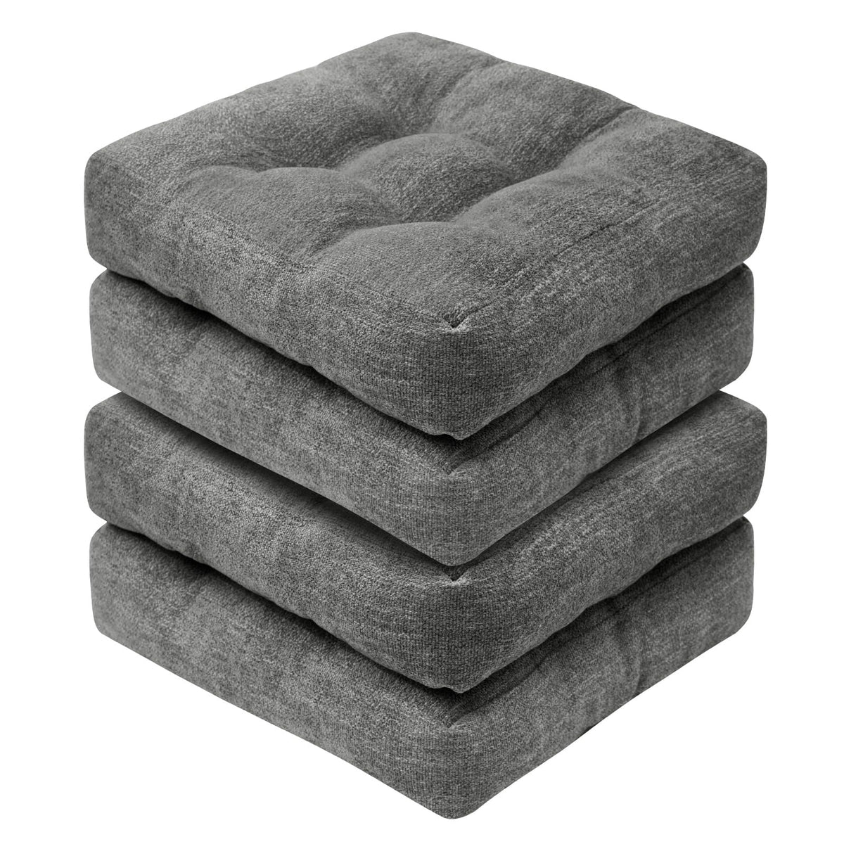 Basic Beyond Chair Cushions for Dining Chairs, Non-Slip Chair Pads, Thick Seat Cushions for Dining Room Chairs, Kitchen Chair Cushions Set of 4, 16" x 16" x 4", Burgundy