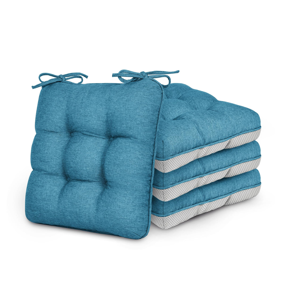 Love's cabin Memory Foam Chair Cushions Set of 4, 15.5 Inch, Grey