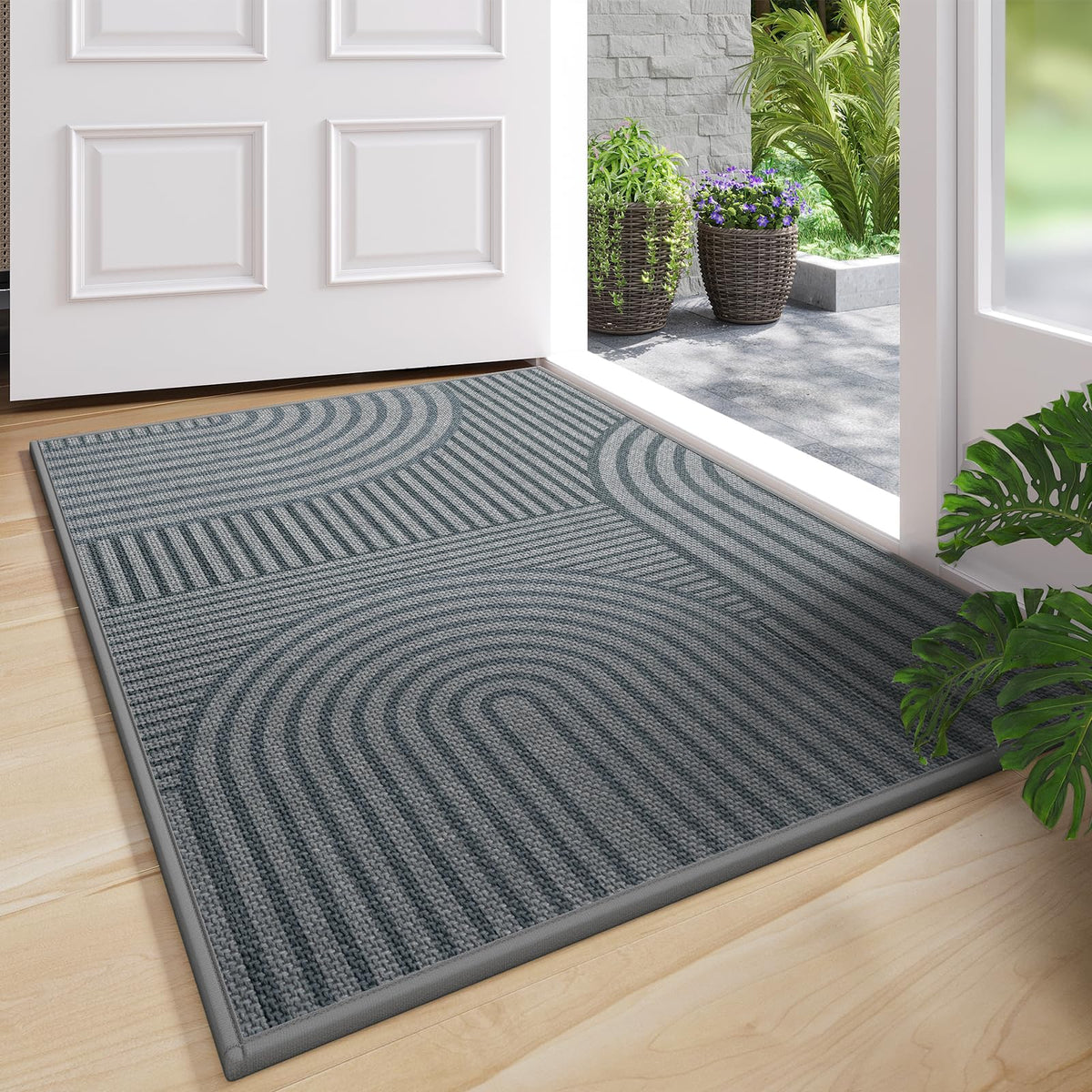 Door Mat Indoor Entrance Front Entry Mats,17''x30'',Brown