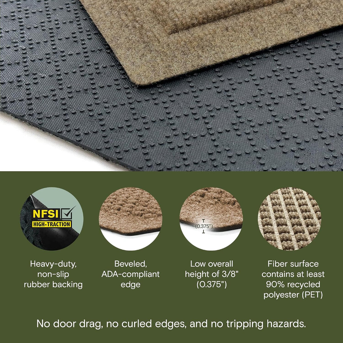 WaterHog Squares Front Door Mat Indoor Outdoor Entrance, All-Weather Mats