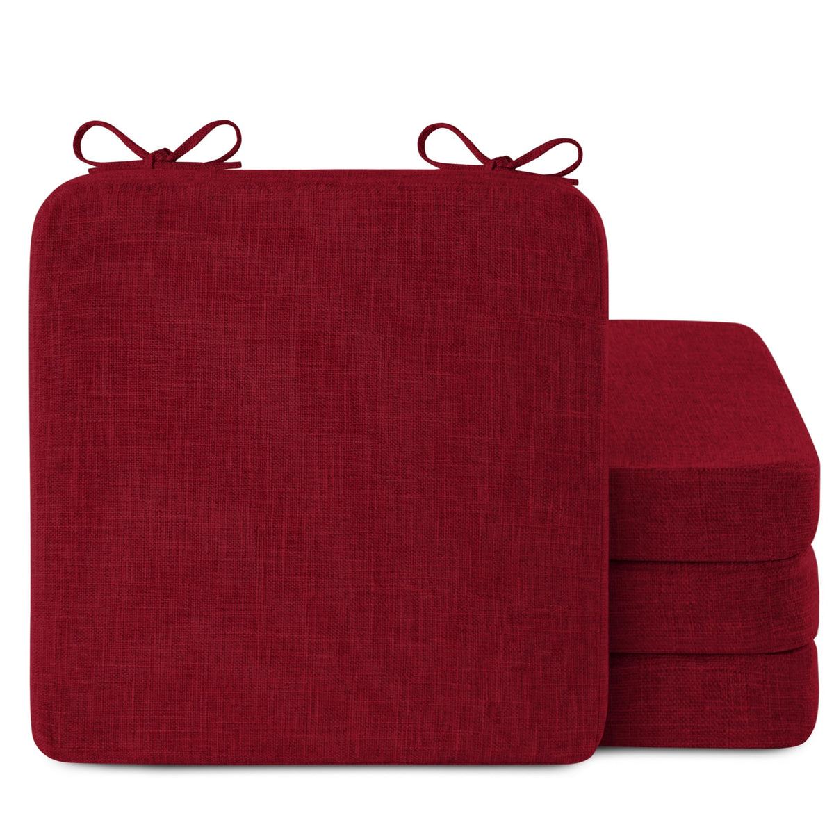 AddGrace Square Chair Cushions for Dining Chairs 16x16x2inch (4, Dark Grey)