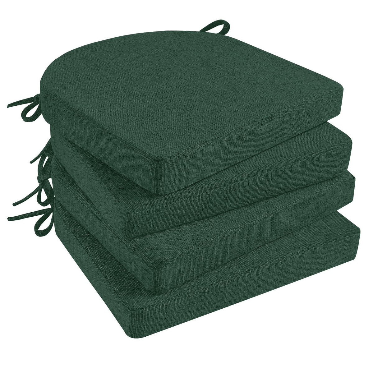 Basic Beyond Chair Cushions for Dining Chairs 4 Pack, Kitchen Chair Cushions with Ties and Non Slip Backing, 16 x 16 inches Chair Pads for Dining Chairs (Black)