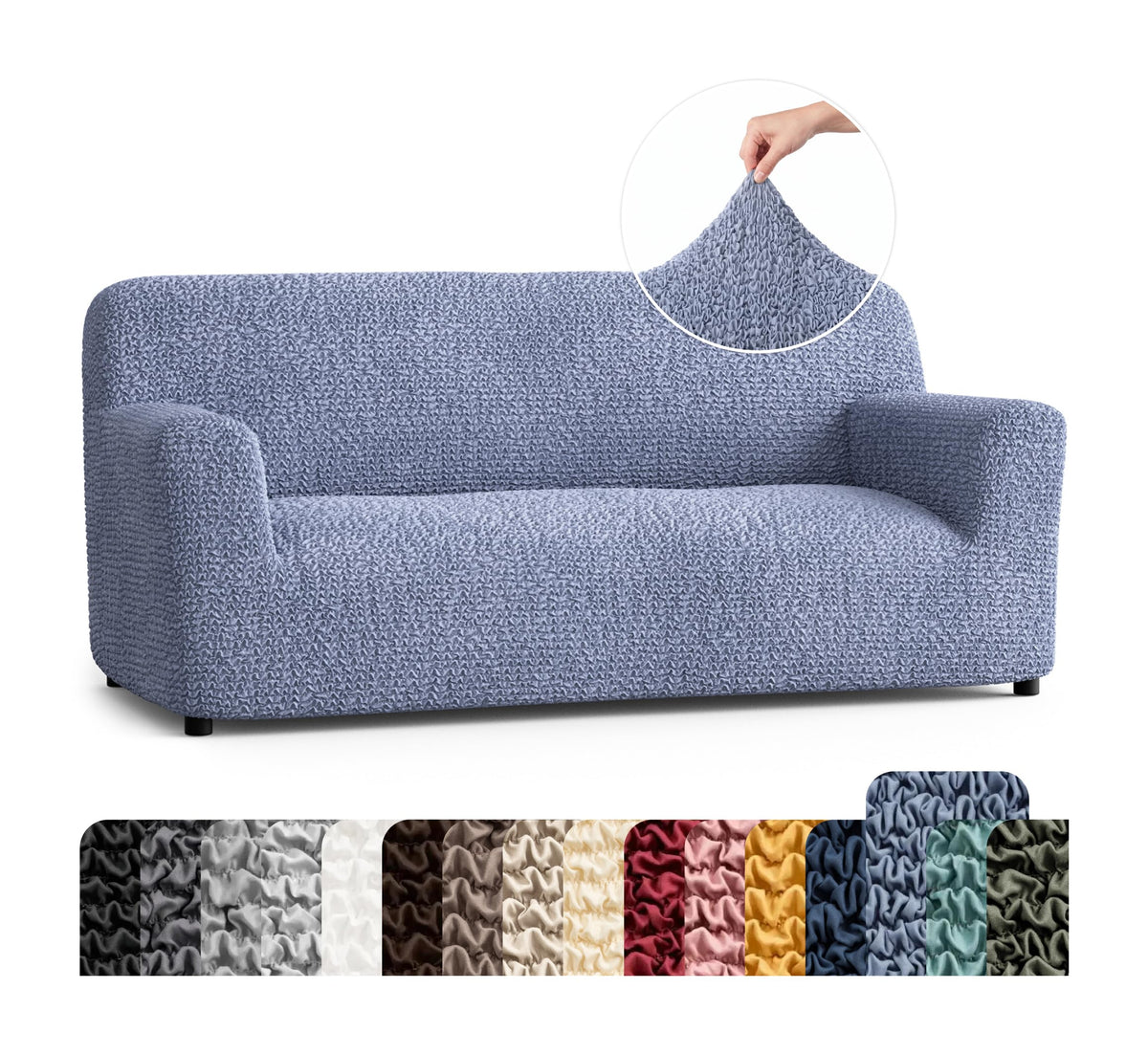 Premium Stretch Couch Covers for Sofa - Sofa Chair Cover Washable, Dogs & Pets Friendly - Elastic Polyester Loveseat Slipcovers - Non-Slip Love Seat Couch Covers - Soft Taupe (86"-120" Wide)