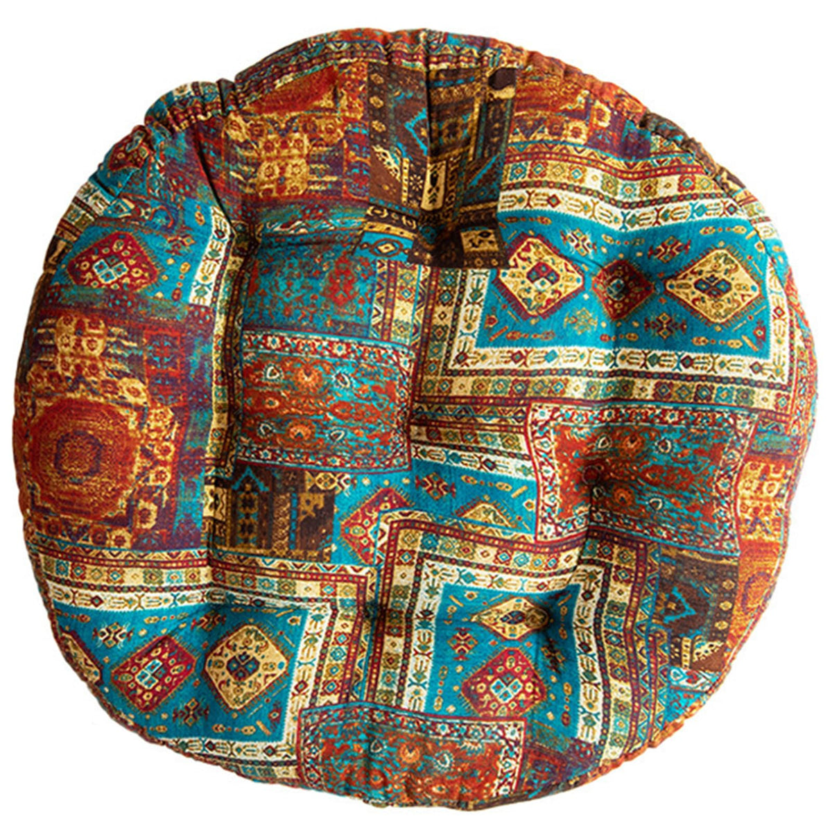 ELEFOCUS Blue Bohemian Seat Cushion,Indoor Boho Chair Cushions for Dining Chairs,Square Chair Pad,Decorative Seat Cushions for Kitchen Chairs (Blue Square A 16X16)