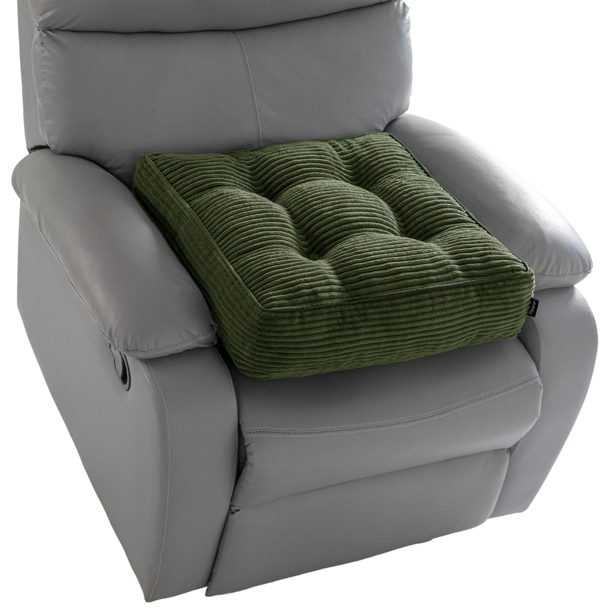 HIGOGOGO Tufted Corduroy Recliner Seat Cushion for Elderly, High Density Foam Large Square Seat Cushion for Recliner Chair, Floor Pillow, Office Chair, Car, No Pressure on Thighs, 20x20x4