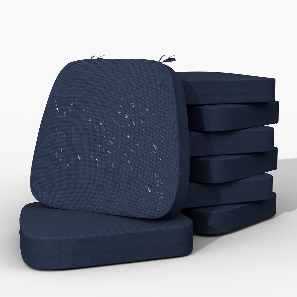 17'' x 16'' x 2.5"Thick Chair Cushions for Dining Chairs, 6 Pack WaterProof Easy Clean Kitchen Chair Pads with Ties and Non-Slip Backing - 30D High Elastic Foam Soft Kitchen Chair Cushions