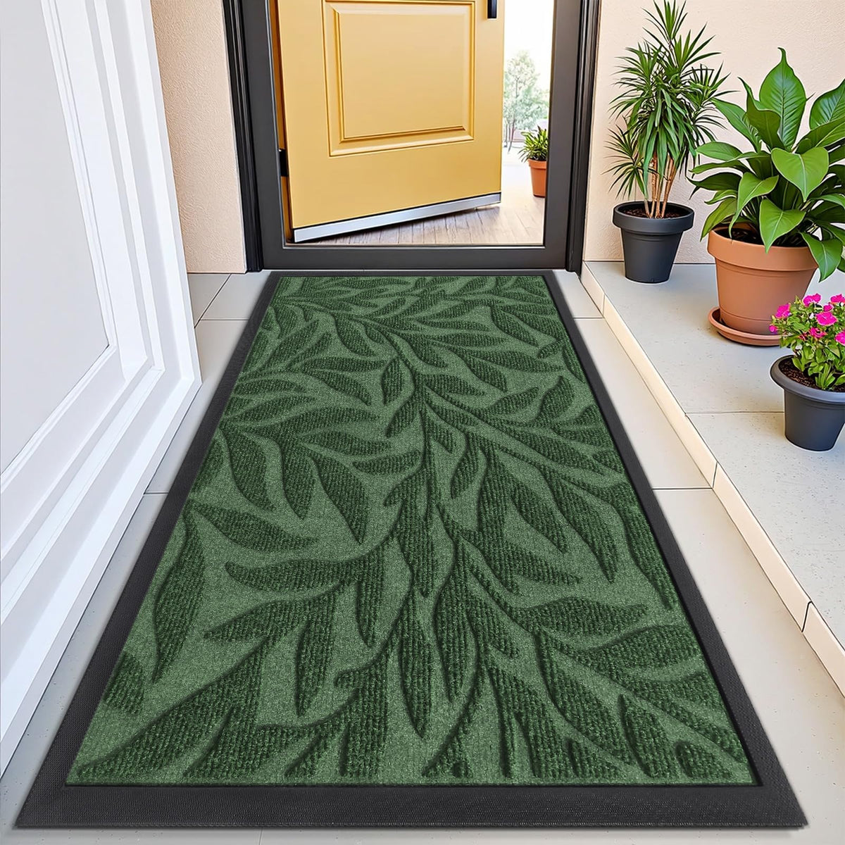 Smiry Welcome Front Door Mat for Outdoor Indoor 29.5x17, All-Season Doormat