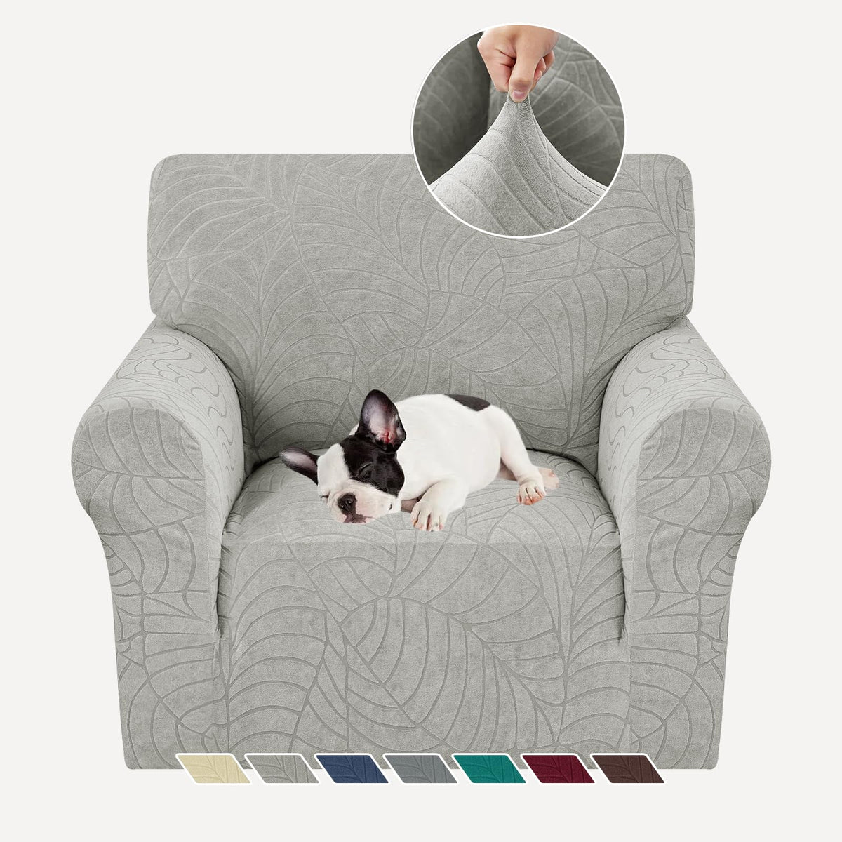 YEMYHOM Couch Cover Latest Jacquard Design High Stretch Sofa Covers for 3 Cushion Couch, Pet Dog Cat Proof Slipcover Non Slip Magic Elastic Furniture Protector (Sofa, Light Gray)