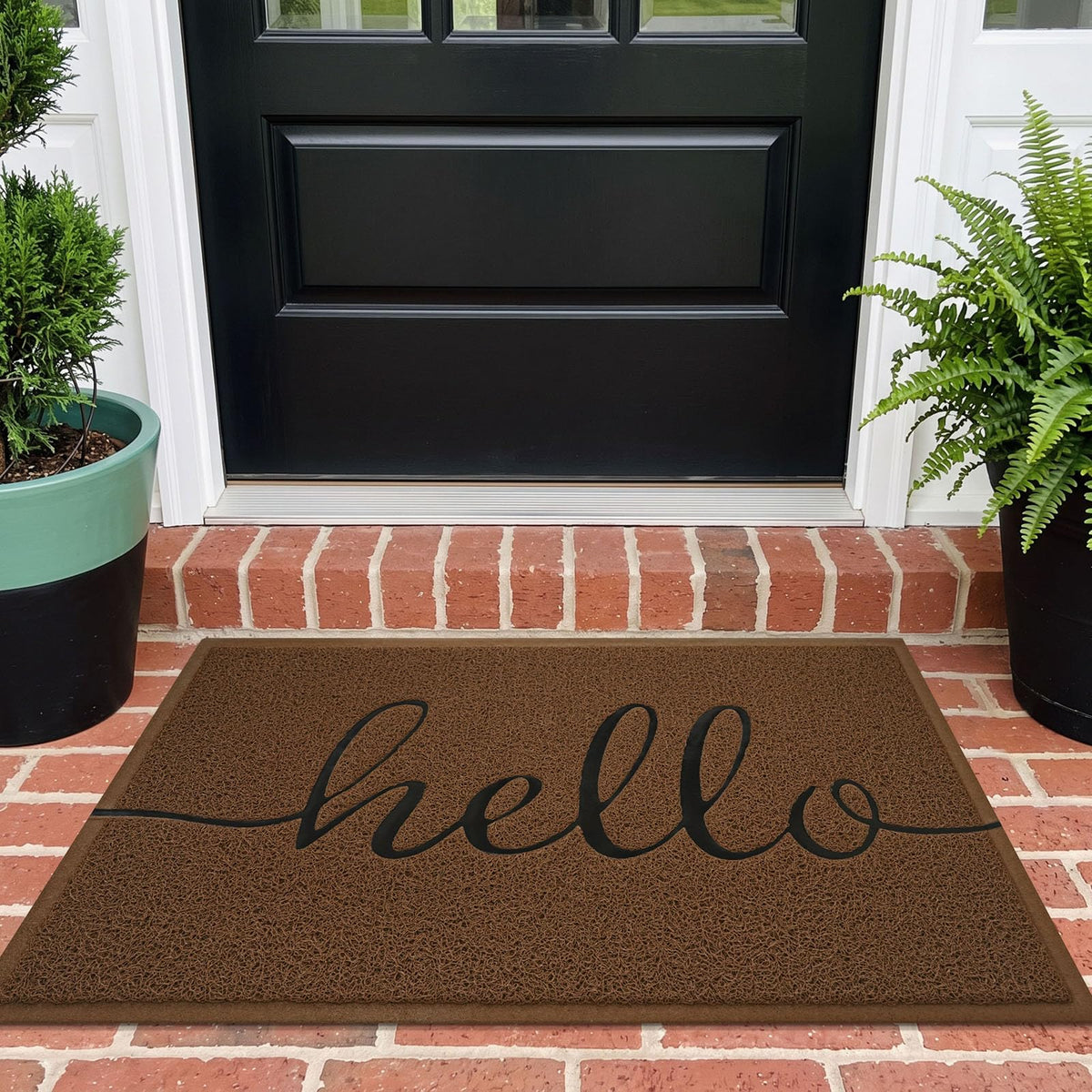 EARTHALL Door Mat Outside Inside Home Doormat, 30"x17.5", Durable Floor Mat Non Slip Mat Ultra Absorb Mud Easy Clean Front Doormat for Garage, Entryway, Patio, High Traffic Areas, Black