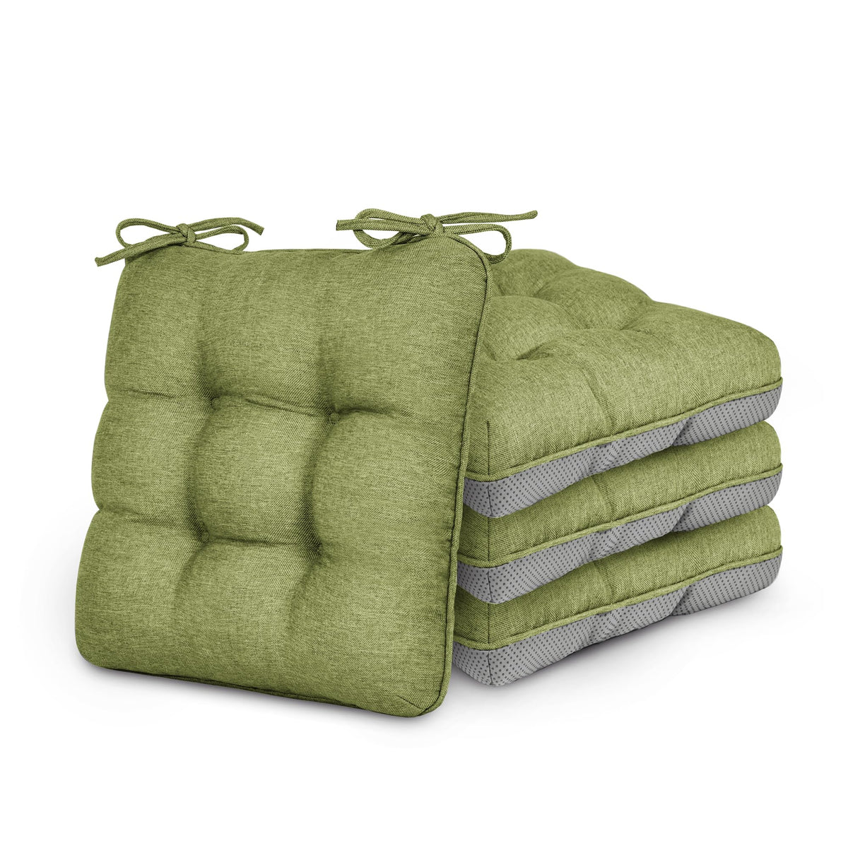 Love's cabin Memory Foam Chair Cushions Set of 4, 15.5 Inch, Grey