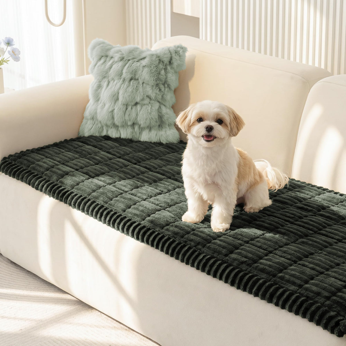 MEETSKY Couch Cover for Dogs, Washable Sofa Covers for 3 Cushion Couch