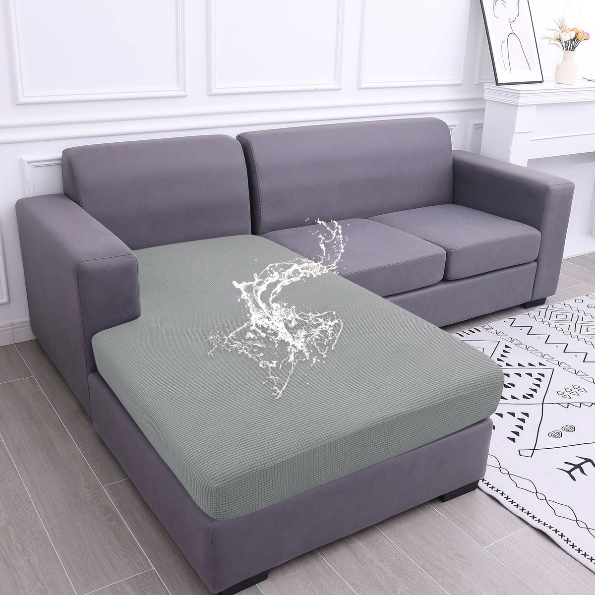 hyha Waterproof Couch Cushion Covers for Pets, Non Slip Sofa Seat Cover