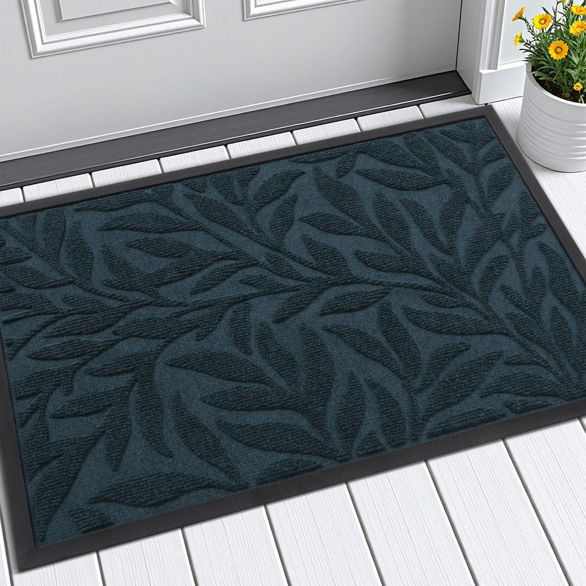 Smiry Welcome Front Door Mat for Outdoor Indoor 29.5x17, All-Season Doormat