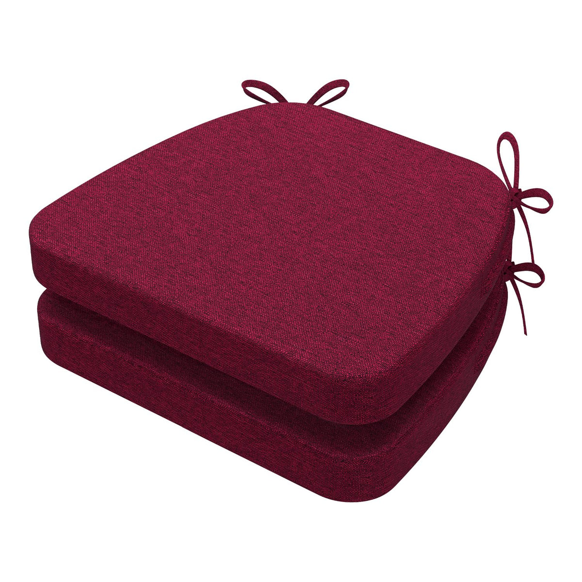 AAAAAcessories D-Shaped Chair Cushions, 2" Thick Dining Chair Pads with Ties and Removable, Machine-Washable Cover, 17" x 16", Set of 4, Oatmeal Beige