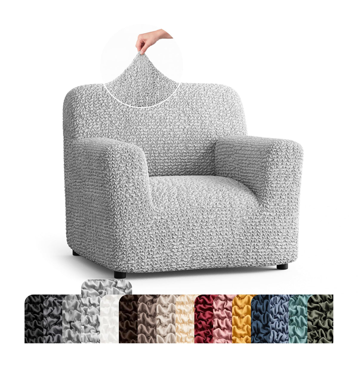 Premium Stretch Couch Covers for Sofa - Sofa Chair Cover Washable, Dogs & Pets Friendly - Elastic Polyester Loveseat Slipcovers - Non-Slip Love Seat Couch Covers - Soft Taupe (86"-120" Wide)