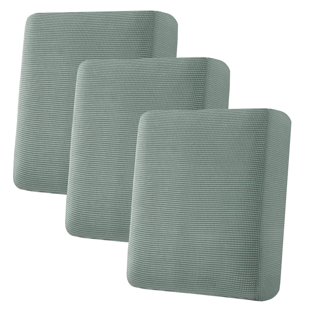 H.VERSAILTEX Super Stretch Individual Seat Cushion Covers Sofa Covers Couch Cushion Cover Slipcover Sets Thick Jacquard Textured Twill Fabric (3 Piece Sofa Cushion Covers, Grey)