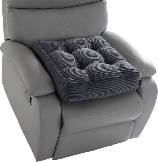 HIGOGOGO Tufted Corduroy Recliner Seat Cushion for Elderly, High Density Foam Large Square Seat Cushion for Recliner Chair, Floor Pillow, Office Chair, Car, No Pressure on Thighs, 20x20x4